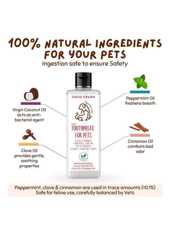 Coco Crush Natural Pet Toothpaste with Coconut Oil Clove,Peppermint,&Cinnamon Flavour Fights Plaque and Tartar 100% Pure&Ingestion Safe Suitable for Dogs,Cats,Puppies,Kittens(50Ml),1 Count - Image 3