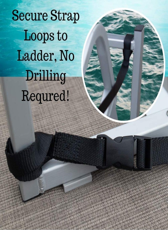 EZ-Xtend Pontoon Ladder Pull Up Strap Using Quick Release Buckle System - Made with Heavy Duty 4500 LB Breaking Strength 1" Black Polyester Webbing, 250 LB Quick Release Buckle, and Lifetime Thread - Image 4