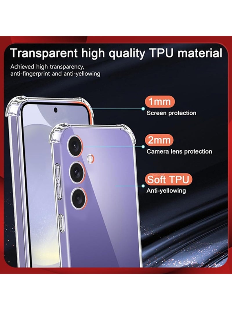 BORTONY Samsung S24 Case 5G Clear Anti-scratch Soft Back Galaxy S24 Cover Slim and Soft TPU Full Coverage Drop Proof for Samsung S24 Case 6.2 inch - Image 3