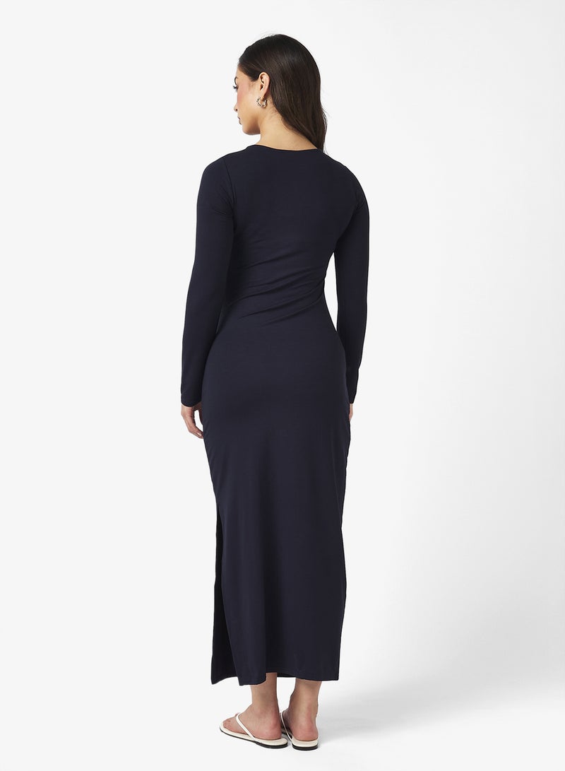 جينجر بيسيكس فستان ماكسي ضيق بأكمام طويلة - Image 2