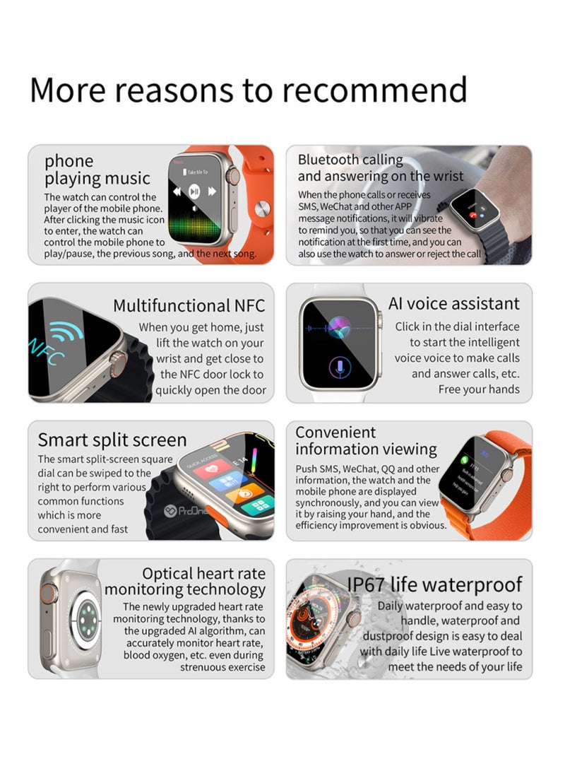 ProOne ProOne PWS07 Smart Watch with Bluetooth Call, Health Monitoring, 1.85" HD Touch Screen, Fitness Tracker, Voice Assistant, Wireless Charging, Compatible with Android & iOS  - Image 4