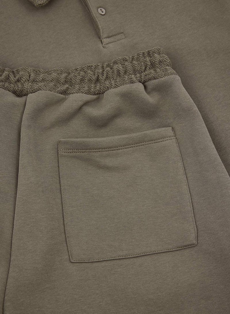 trendyol Khaki Loose Fit Polo Neck Thick Tracksuit Set Tmnss26Em00001 - Image 5