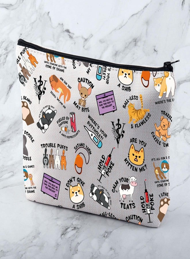 MNIGIU Funny Vet Med Cosmetic Bag Vet Tech Gift Animal Lover Gift Vet Meme Makeup Bag Veterinarian Gift - Image 4