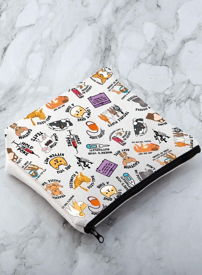 MNIGIU Funny Vet Med Cosmetic Bag Vet Tech Gift Animal Lover Gift Vet Meme Makeup Bag Veterinarian Gift - Image 5