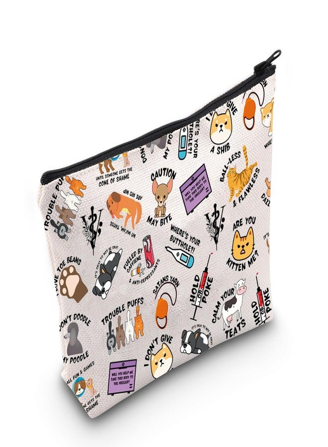 MNIGIU Funny Vet Med Cosmetic Bag Vet Tech Gift Animal Lover Gift Vet Meme Makeup Bag Veterinarian Gift - Image 1
