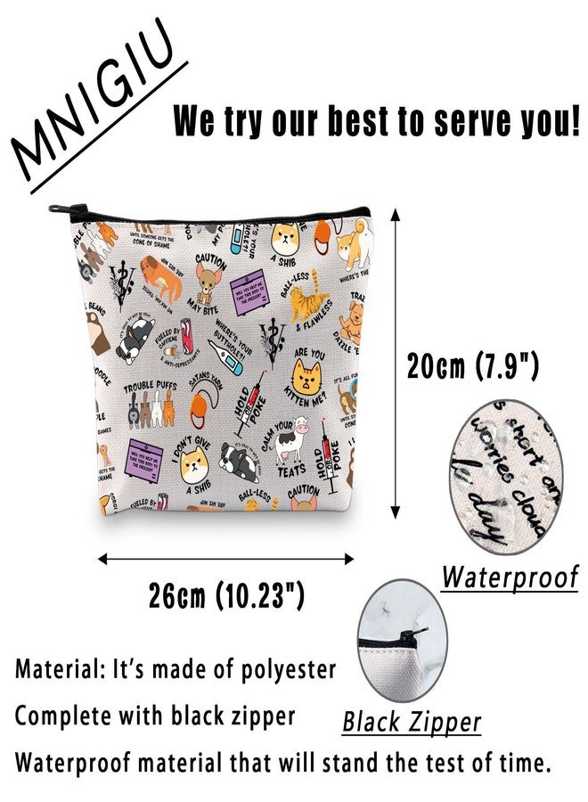 MNIGIU Funny Vet Med Cosmetic Bag Vet Tech Gift Animal Lover Gift Vet Meme Makeup Bag Veterinarian Gift - Image 2