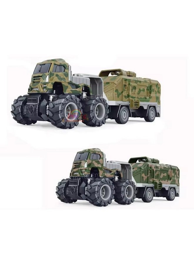 Parshya 1:43 4WD Diecast Alloy Military Model Toy with Friction Powered Miniature Car Vehicle for Kids, Boys and Girls (2 Color Trucks = Send Any 1 Truck) - Image 4