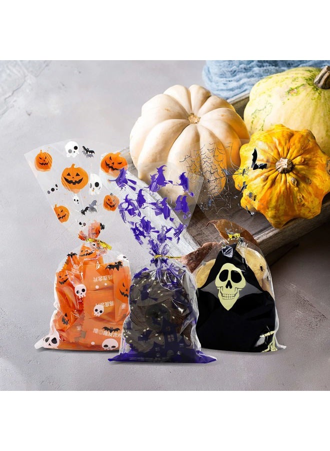 Tuzuaol 150PCS Halloween Treat Bags Halloween Cellophane Treat Bags with Twist Ties for Halloween Party Favor Supplies - Image 5