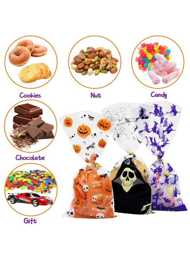 Tuzuaol 150PCS Halloween Treat Bags Halloween Cellophane Treat Bags with Twist Ties for Halloween Party Favor Supplies - Image 4