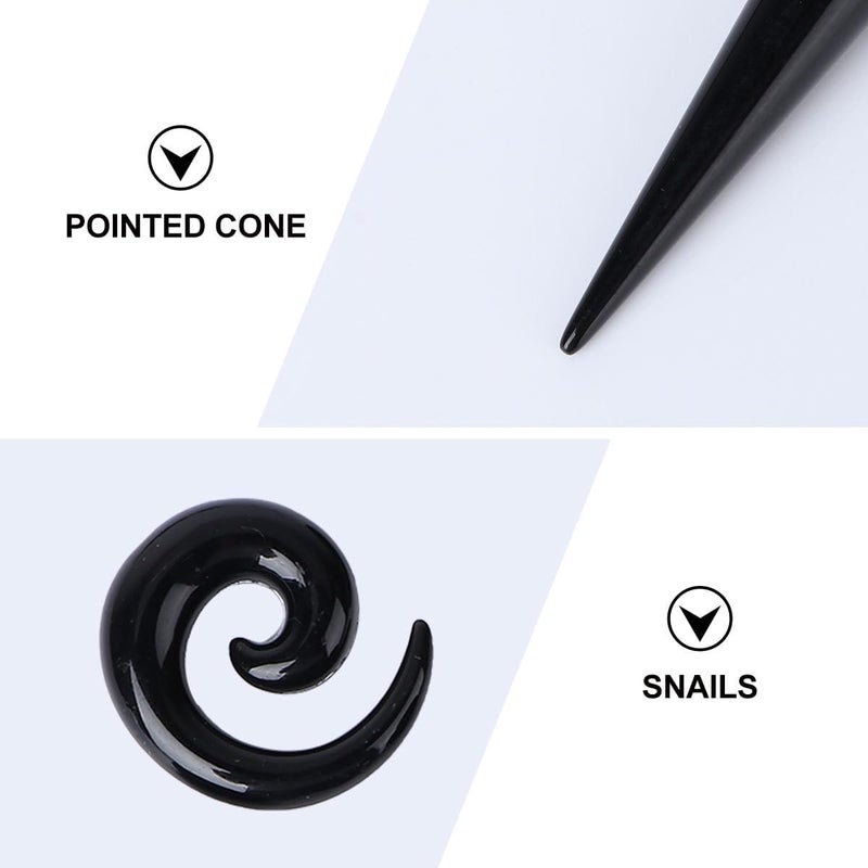 54pcs Black Acrylic Ear Stretching Tools Ear Expansion Set Tunnel Plugs Auricle Starters Body Piercing Jewelry for Women and Men - Image 3