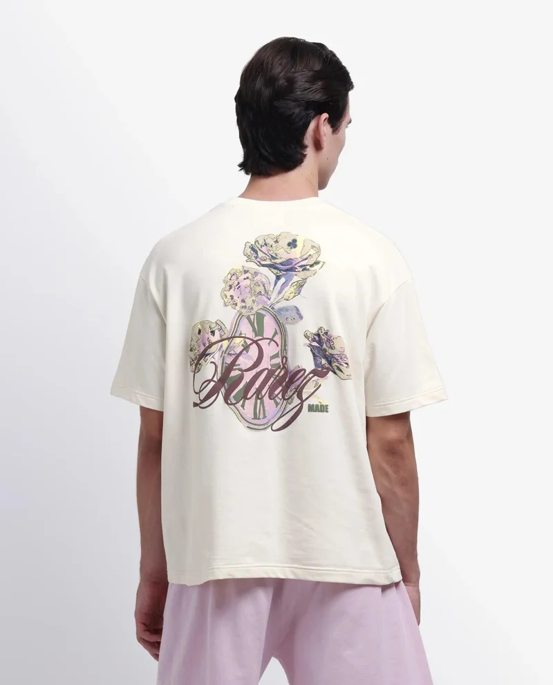 Rare Rabbit Men's Oversized Back Print Graphic T-Shirt