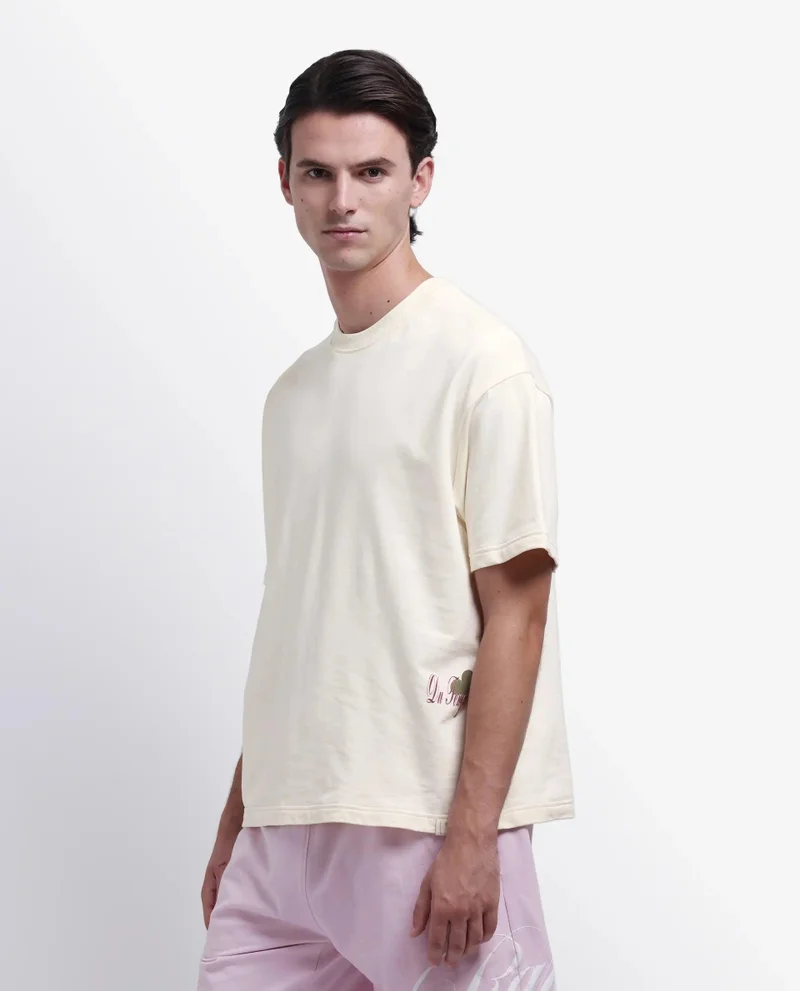 Rare Rabbit Men's Oversized Back Print Graphic T-Shirt