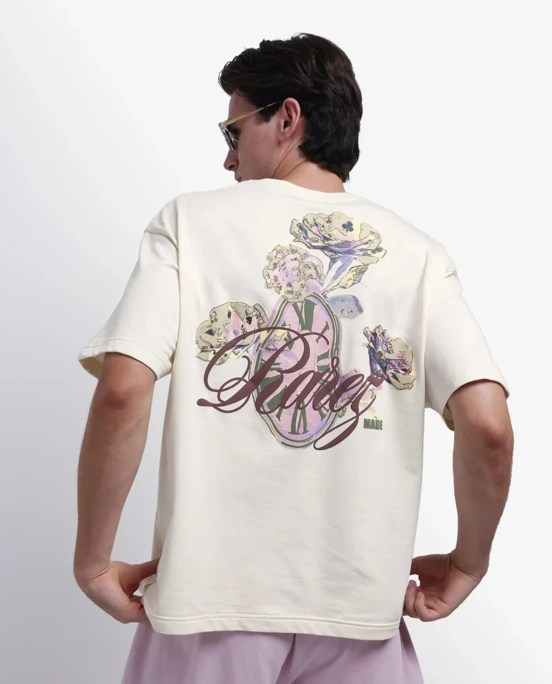 Rare Rabbit Men's Oversized Back Print Graphic T-Shirt