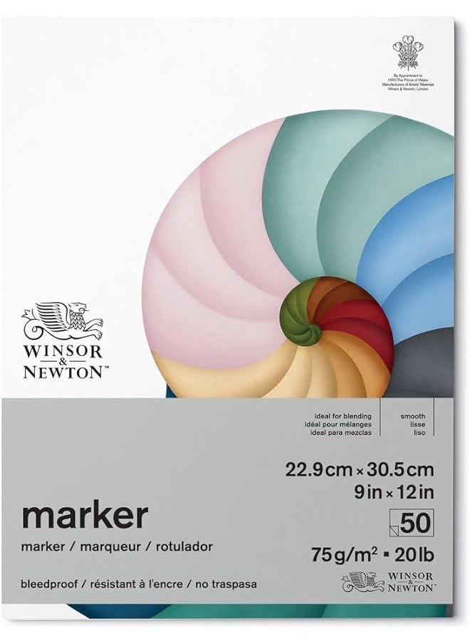WINSOR & NEWTON Classic Bleedproof Marker Pad 9" X 12" 50 Sheets 75 Gsm  - Image 1