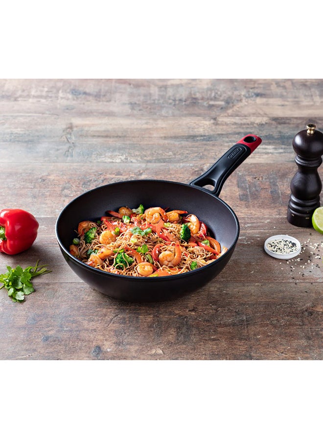 بيريكس Pyrex Optima+ 28cm Aluminium Wok , PFAS-Free Non-Stick Stir Fry Pan, Deep Design for Versatile Cooking, Even Heat Distribution, Scratch-Resistant, Black 49 x 29 x 10cm - Image 4