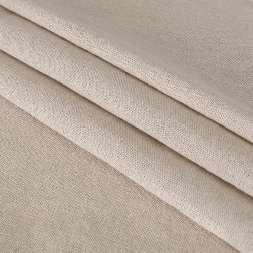 LOVOUS Muslin Linen Fabric Embroidery Linen Cloth Needlework Fabric Garments Crafts Accessories Backing Material Quilting Sewing Draping 21 by 62-Inch - Image 1