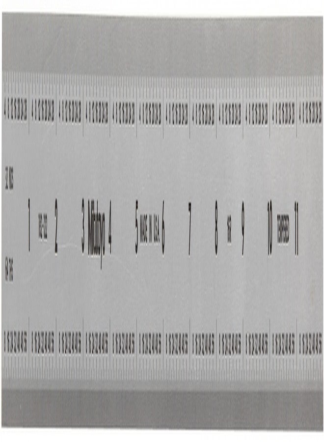 Mitutoyo 182-122, Steel Rule, 12" (16R), (1/32, 1/64, 1/50, 1/100"), 3/64" Thick X 1" Wide, Satin Chrome Finish Tempered Stainless Steel - Image 1