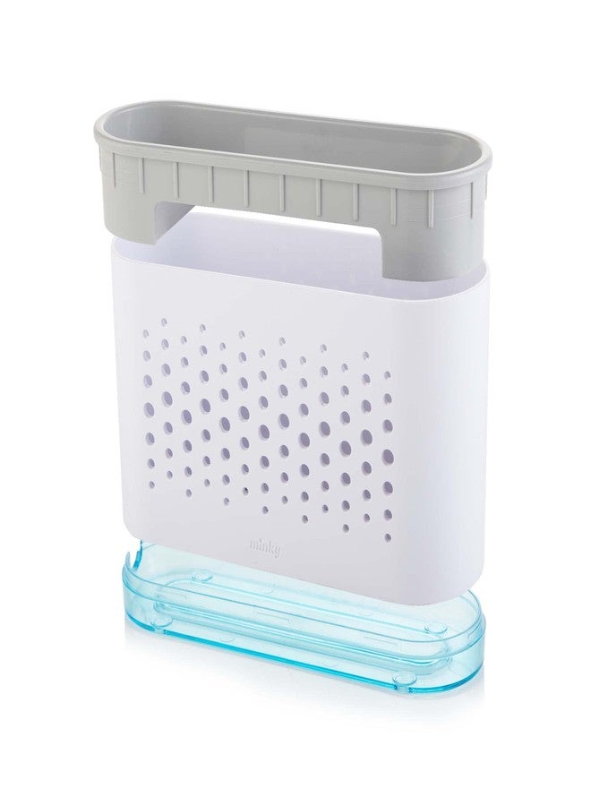 Minky Slimline Sink Caddy - Sponge and Brush Holder for Kitchen, Sink Organizer with Brush Compartment, Removable Tray, Drainage Spout - Slim Design Fits Anywhere - Made in UK (White) - Image 5