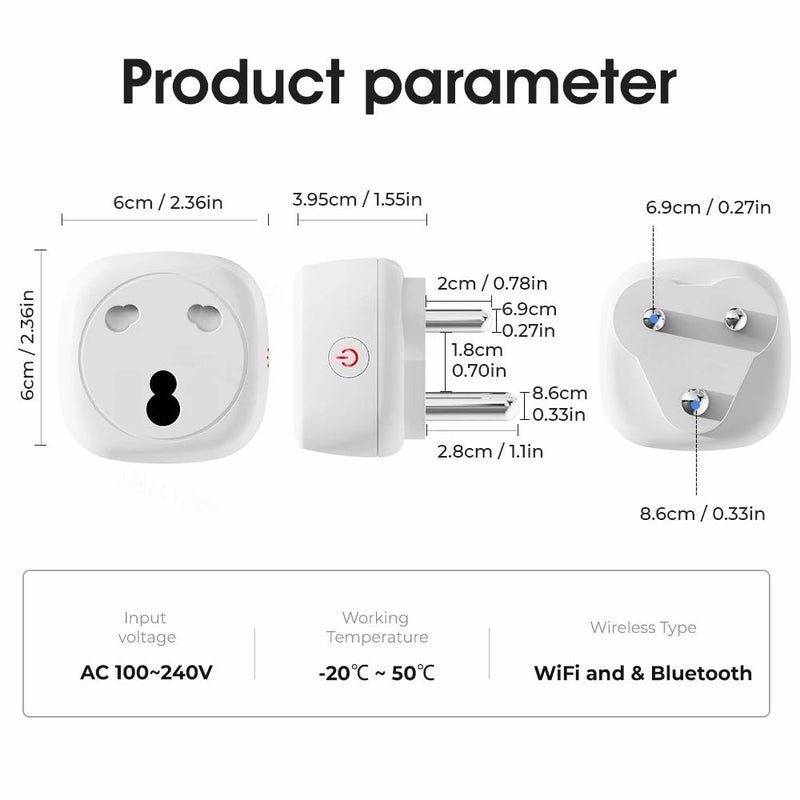 protium Smart plug (16A) work With Smart life app, Alexa, Google & IFTTT, No Hub Required Wifi Socket with Timer, White - Image 2