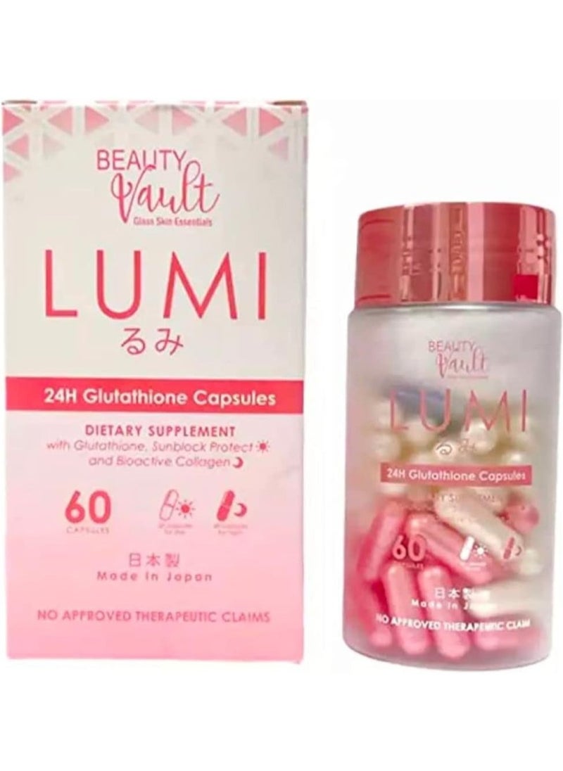 Beauty Vault Beauty Vault LUMI 24H Glutathione Capsules, 60 Count 
