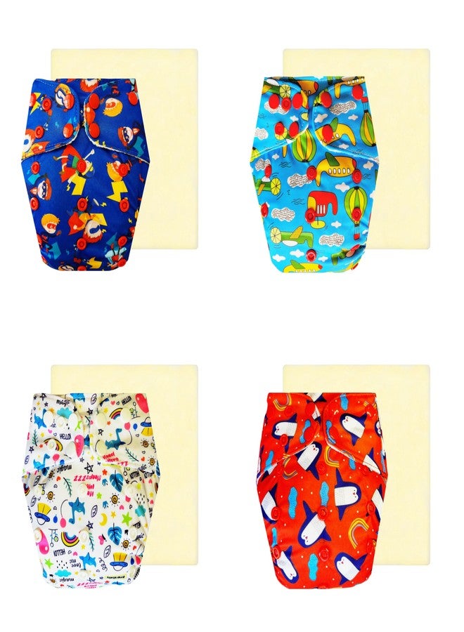 Dumbledo Elite Cloth Diaperwith Magical Soaker (Pack of 4) | Soft & Gentle | Leakproof | Easy to Clean | Everyday Diapering Essential | 3 Months - 3 Years | Unisex Baby - Image 1