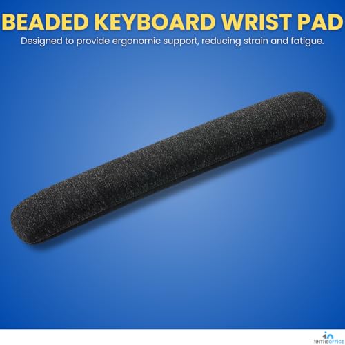 1InTheOffice Beaded Keyboard Wrist Rest Pad, Black/Gray - Image 2