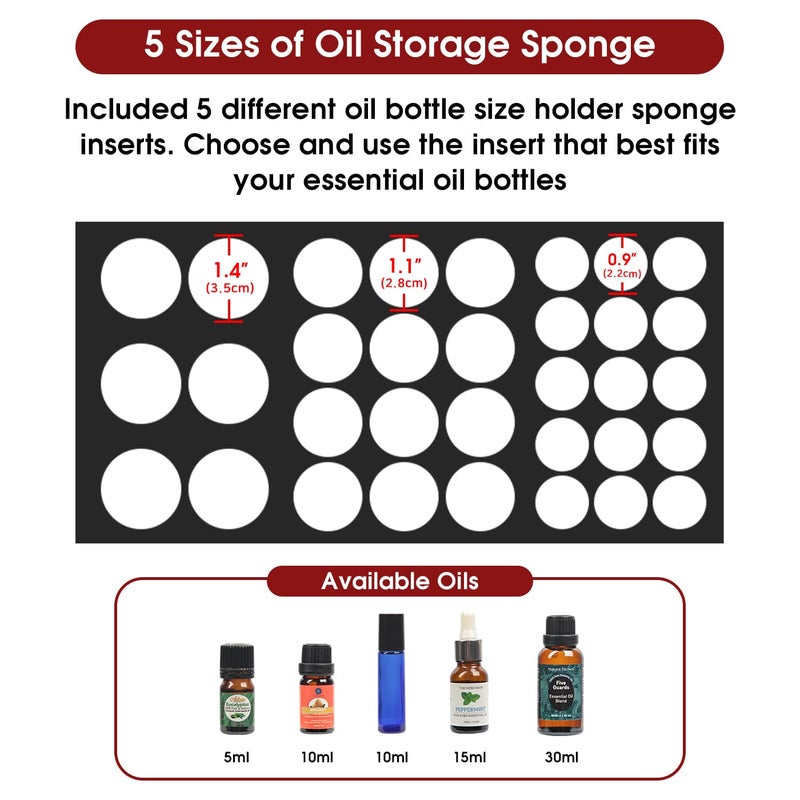 J JACKCUBE DESIGN Essential Oil Storage Box, Holds up to 124 Bottles 5-30 ml Standard and Roller Bottles, 3 Tier Metal & Wooden Drawer Case Organizer Display Container- MK584A - Image 3