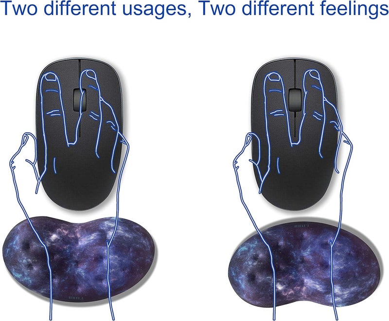 BRILA Ergonomic Memory Foam Mouse Wrist Rest Support Pad Cushion for Computer, Laptop, Office Work, PC Gaming - Massage Holes Design - Wrist Pain Relieve (Nebula Galaxy Space) - Image 2
