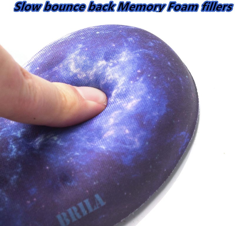 BRILA Ergonomic Memory Foam Mouse Wrist Rest Support Pad Cushion for Computer, Laptop, Office Work, PC Gaming - Massage Holes Design - Wrist Pain Relieve (Nebula Galaxy Space) - Image 5