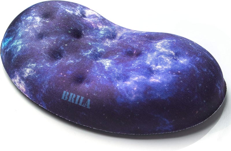 BRILA Ergonomic Memory Foam Mouse Wrist Rest Support Pad Cushion for Computer, Laptop, Office Work, PC Gaming - Massage Holes Design - Wrist Pain Relieve (Nebula Galaxy Space) - Image 1