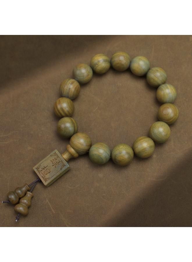 Natural Green Sandalwood 08 Beads Bracelet Rosary Men And Women Couple 0.8 Bracelet Ethnic Ancient Style Handheld
