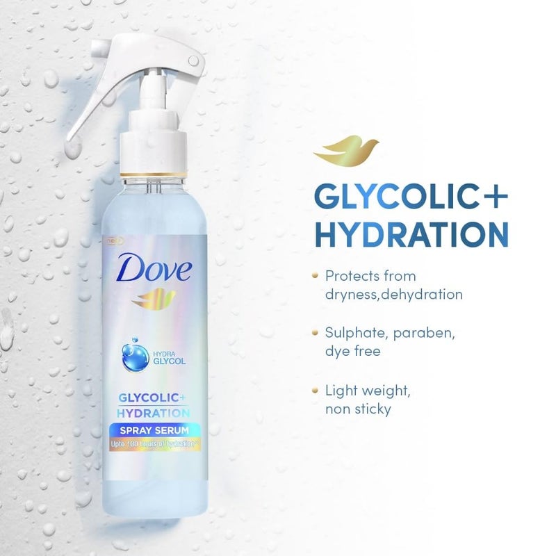 Dove Glycolic Hydration Serum Spray 110 ml with HydraGlycol for Upto 100 hours of hydrated fluid hair - Image 3
