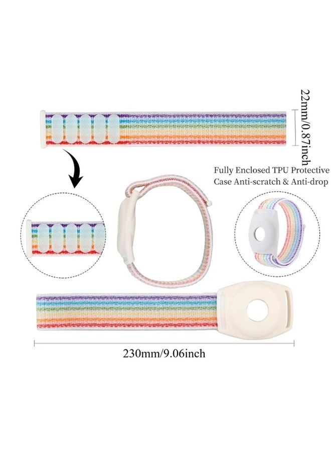 Mixed Color 2pcs Adjustable TPU Princess Medallion Holder Wristband Secure Airtag Bracelet Case - Image 3