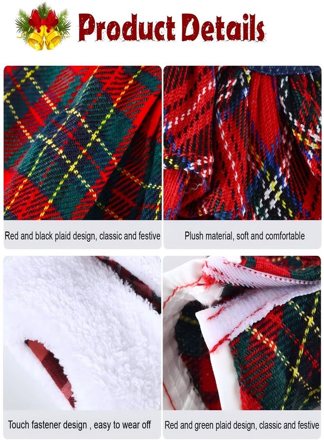 سكايليتي طقم ملابس دمية سكايليتي مكون من 4 قطع، إكسسوار ملابس سانتا، تنورة رقص للدمية، تي شيرت وسترة، لزينة عطلة عيد الميلاد للدمية - Image 3