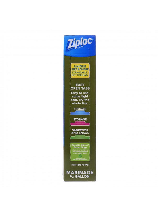 Ziploc Ziploc Marinade Bags, Expandable Bottom with Easy Open Tabs, Half Gallon, 24 Count, Pack of 3 (72 Total Bags)  - Image 5
