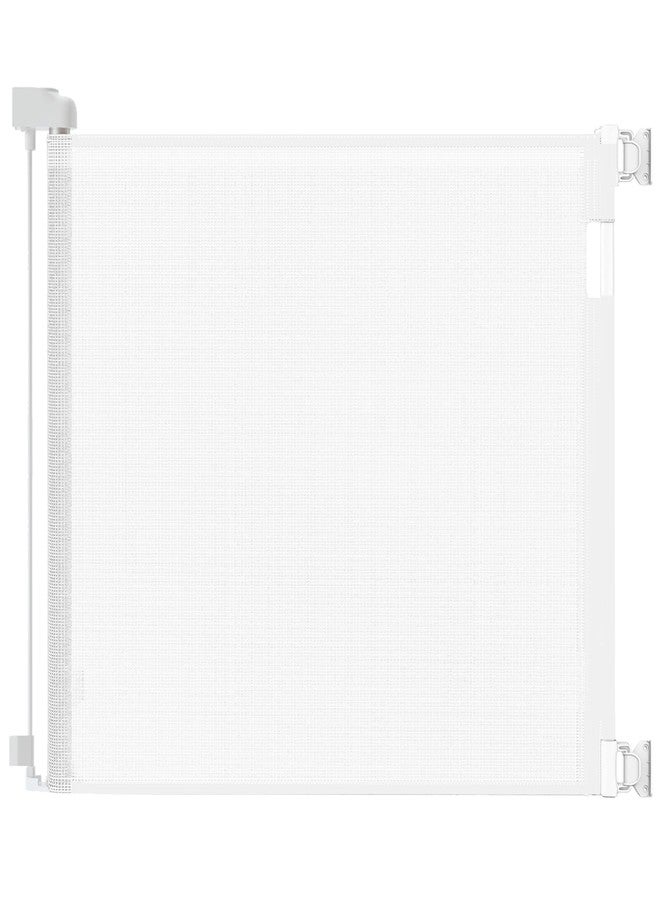 Veraste Retractable Baby Gate for Doorways and Stairs, Mesh Safety Gate for Pet, Indoor & Outdoor Use, One-Hand Operation, Easy Installation, 33.6" Tall, Expands to 71" Wide（White,33.6"x71"） - Image 1
