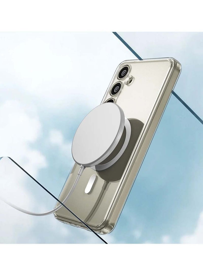 Techie حافظة شفافة MagSafe لهاتف سامسونج جالاكسي S25 5G 2025 بظهر صلب مغناطيسي، غلاف رفيع مضاد للصدمات، يدعم الشحن اللاسلكي - Image 3