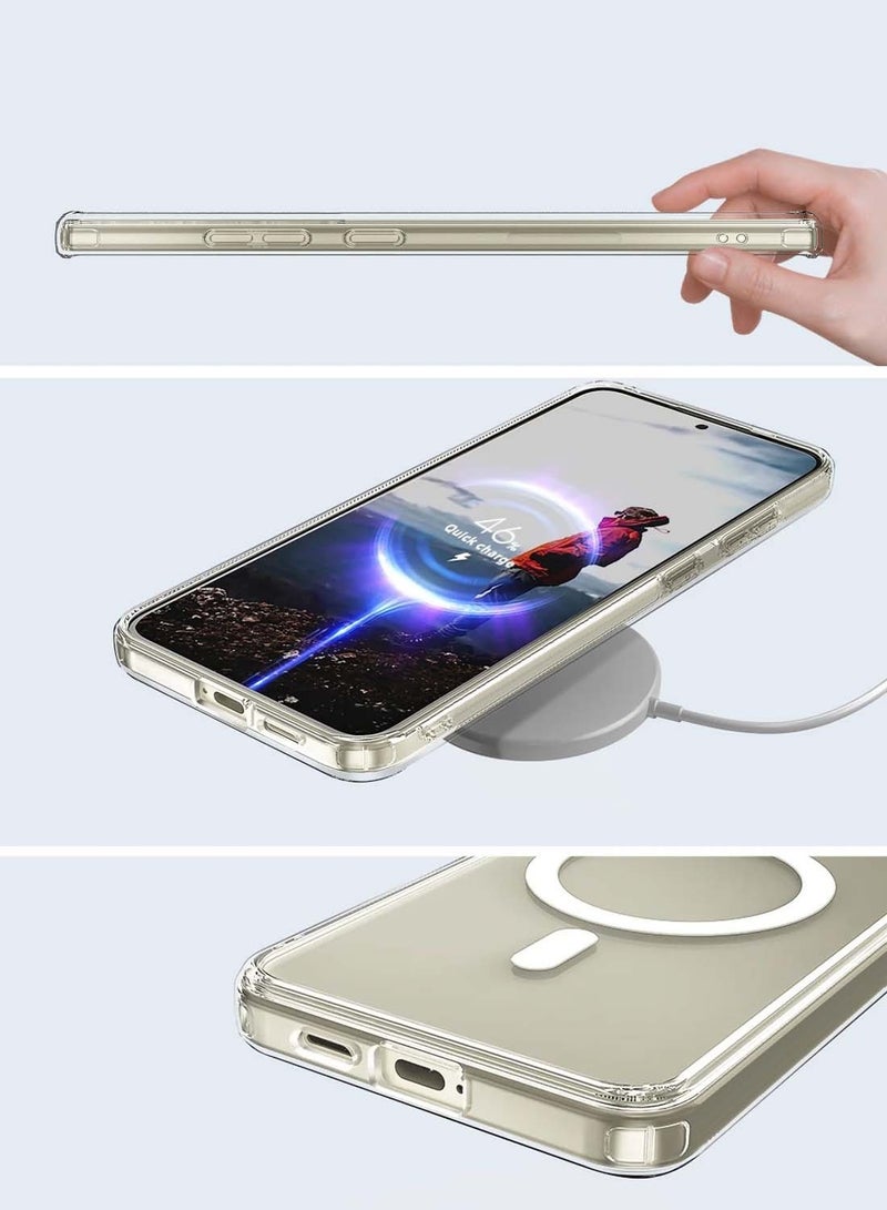 Techie حافظة شفافة MagSafe لهاتف سامسونج جالاكسي S25 5G 2025 بظهر صلب مغناطيسي، غلاف رفيع مضاد للصدمات، يدعم الشحن اللاسلكي - Image 4