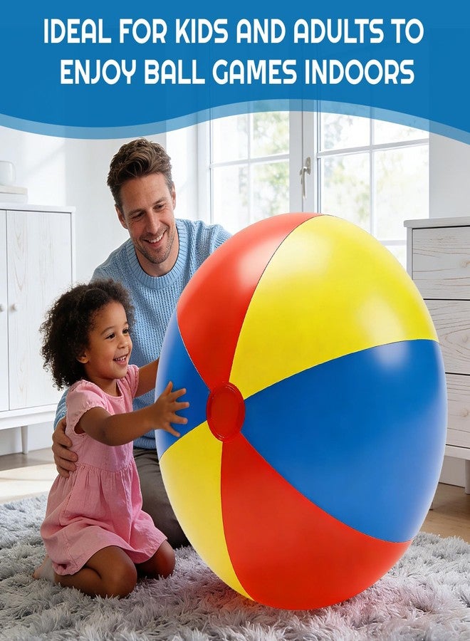 Adboros 2 Pack 28'' Beach Balls Extra Large Inflatable Beach Ball for Summer Pool Party Birthdays Beach Themed Decorations Rainbow Beach Pool Park Fun Party Gifts Favors - Image 5