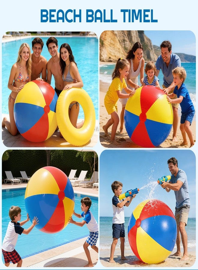 Adboros 2 Pack 28'' Beach Balls Extra Large Inflatable Beach Ball for Summer Pool Party Birthdays Beach Themed Decorations Rainbow Beach Pool Park Fun Party Gifts Favors - Image 4