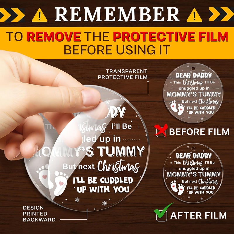 Hexmoz لأول مرة هدايا أبي - هدايا أبي جديدة - مصطوبات عيد الميلاد الأولى زخرفة عيد الميلاد 2024 - إعلان الحمل أن يكون زوج أبي قريبًا أبي مرة أخرى أبي هدايا - توقع الطفل في الطريق - Image 2