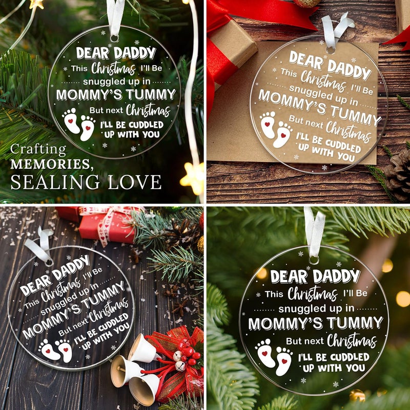 Hexmoz لأول مرة هدايا أبي - هدايا أبي جديدة - مصطوبات عيد الميلاد الأولى زخرفة عيد الميلاد 2024 - إعلان الحمل أن يكون زوج أبي قريبًا أبي مرة أخرى أبي هدايا - توقع الطفل في الطريق - Image 5