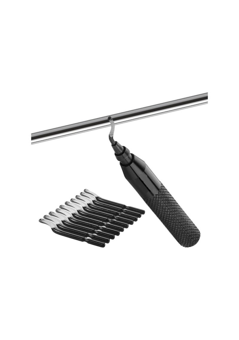 Trimming Knife: All-Metal Aluminum Black Handle - Quick Clip Blade Replacement, 10 Sharp Blades for Durable Comfortable Trimming Tasks - Image 2