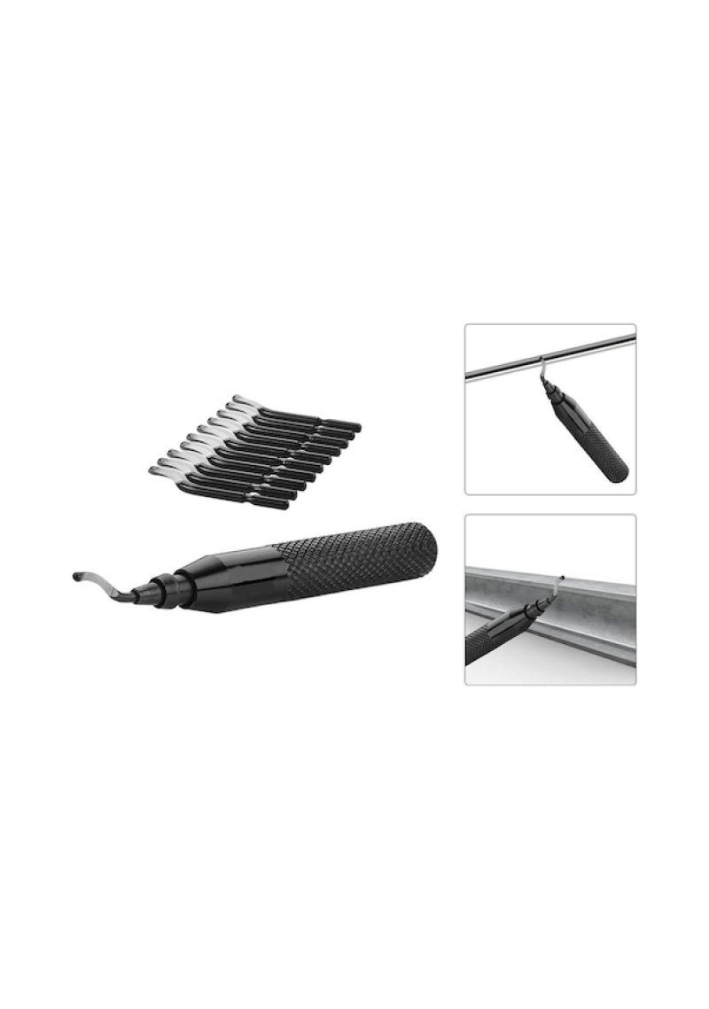 Trimming Knife: All-Metal Aluminum Black Handle - Quick Clip Blade Replacement, 10 Sharp Blades for Durable Comfortable Trimming Tasks - Image 3