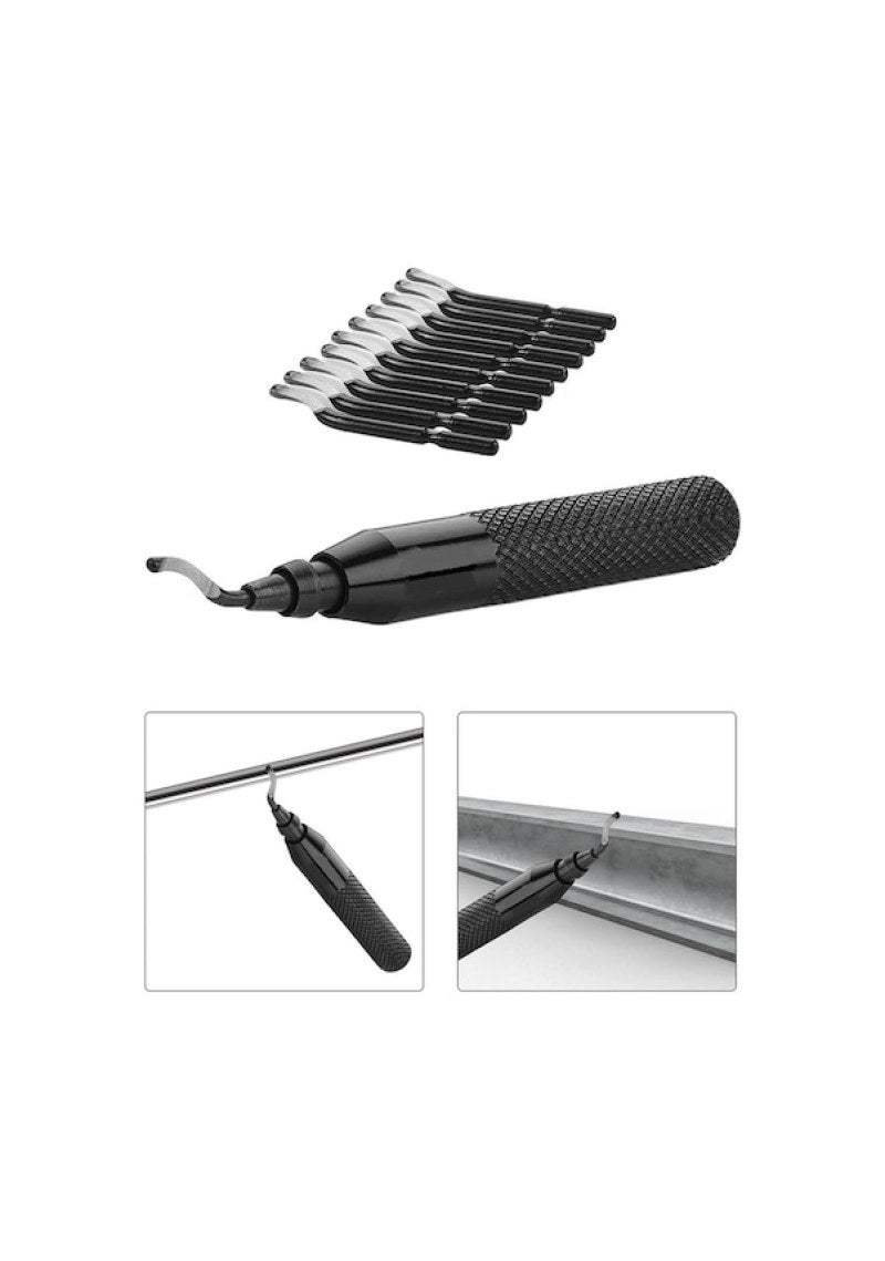 Trimming Knife: All-Metal Aluminum Black Handle - Quick Clip Blade Replacement, 10 Sharp Blades for Durable Comfortable Trimming Tasks - Image 4