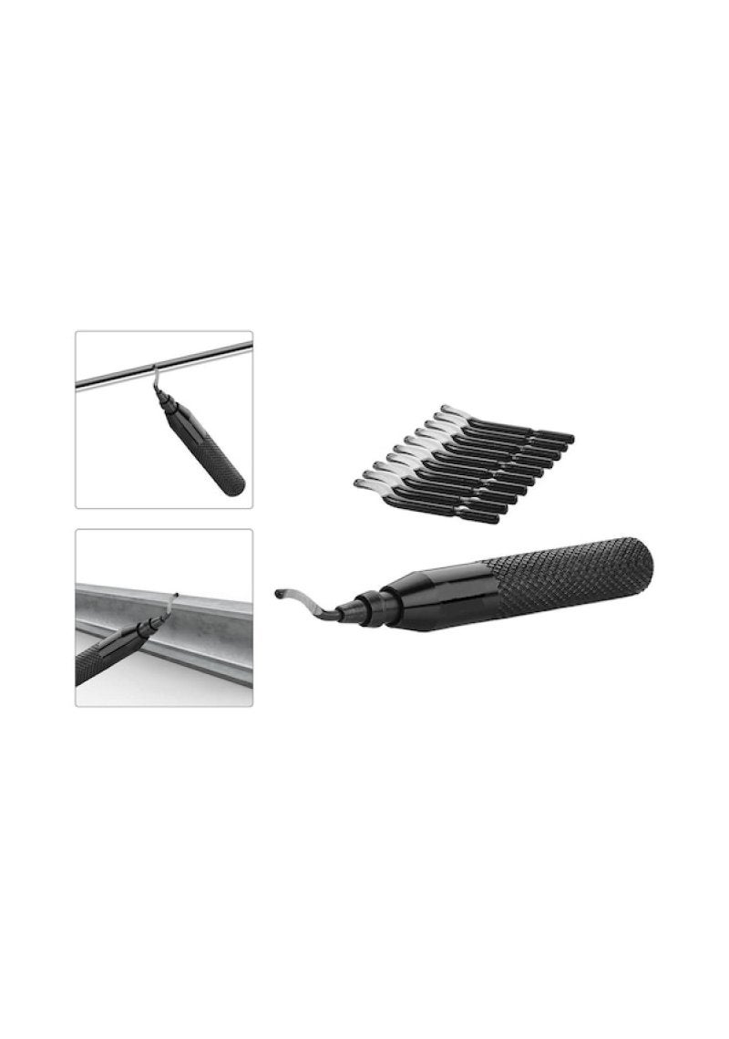Trimming Knife: All-Metal Aluminum Black Handle - Quick Clip Blade Replacement, 10 Sharp Blades for Durable Comfortable Trimming Tasks - Image 5