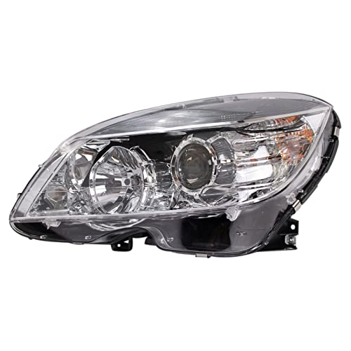 TRQ مجموعة مصابيح الرأس الجانبية للسائق من TRQ هالوجين بإطار كروم متوافقة مع 2008-2011 مرسيدس-بنز C300 C350 C63 AMG MB2502162 MB2502163 - Image 4