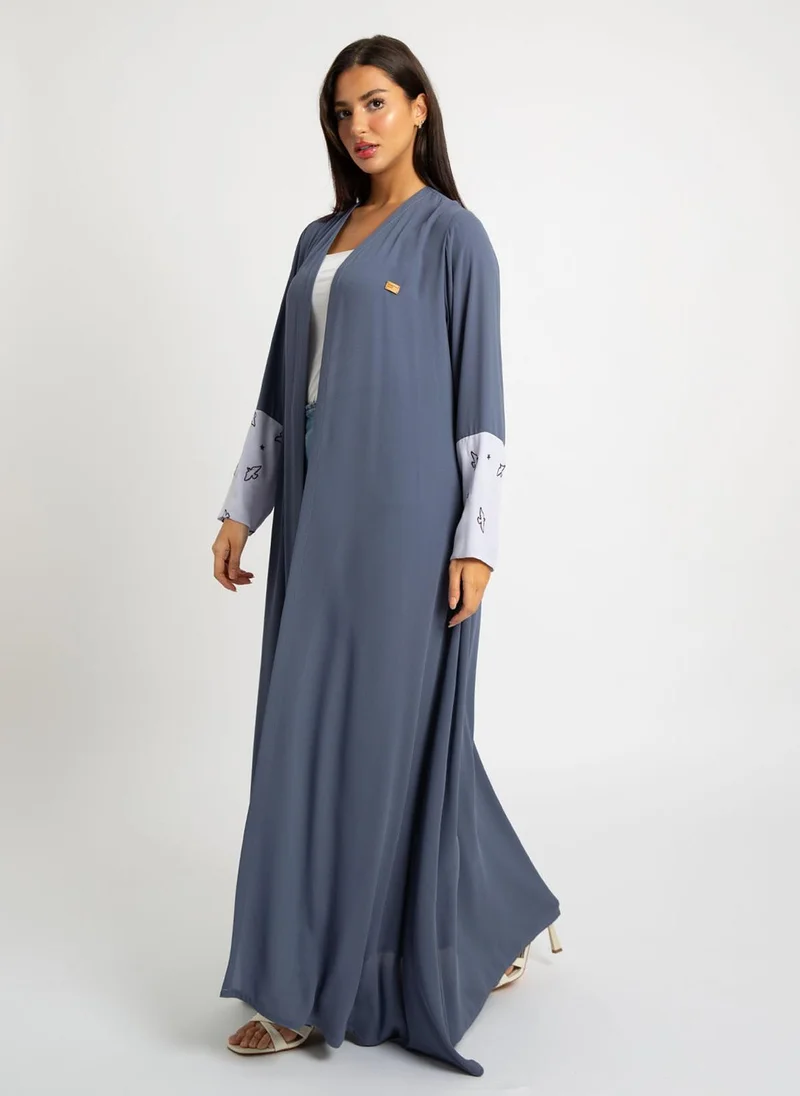 Kaafmeem Purple Peaceful Sky A-cut Abaya