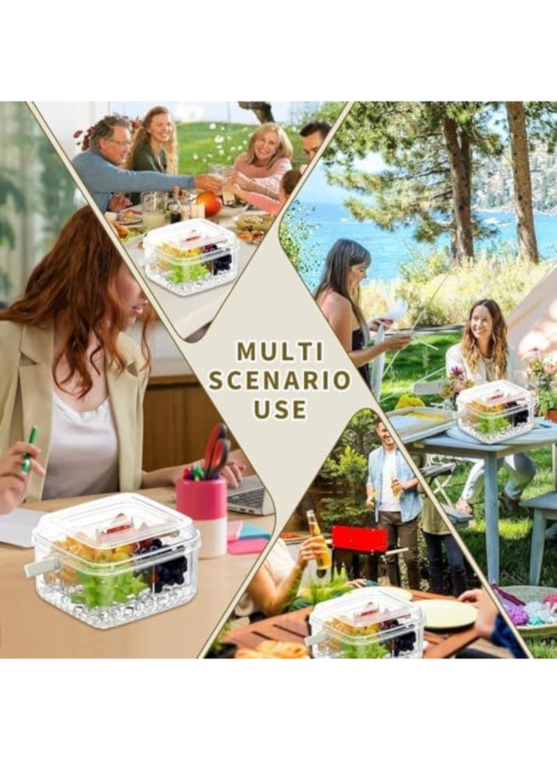 Barakah Small Chilled Serving Tray with Lid for Parties - Cold Dish Platter for Fruits, Veggies, Shrimp Cocktail, Snacks & Appetizers, Ice Chilled Party Platter for Indoor & Outdoor Events (Clear) - Image 2