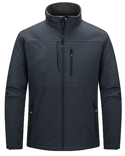 33,000ft Men's Lightweight Softshell Jacket Warm Fleece Lined Windbreaker Waterproof Soft Shell for Outdoor Hiking - Image 1